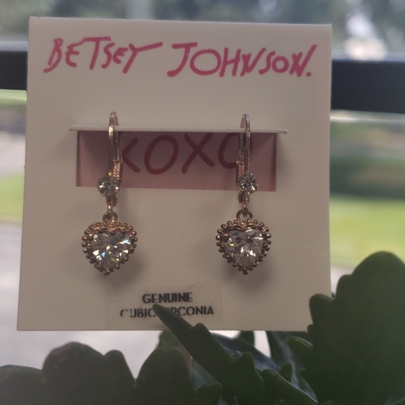 Betsey Johnson Cubic Zirconia Earrings - Picture 1 of 1